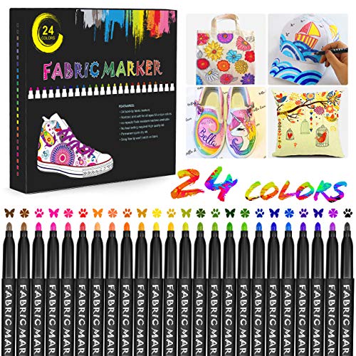Nisear Textilmalstifte, 24 Farben...