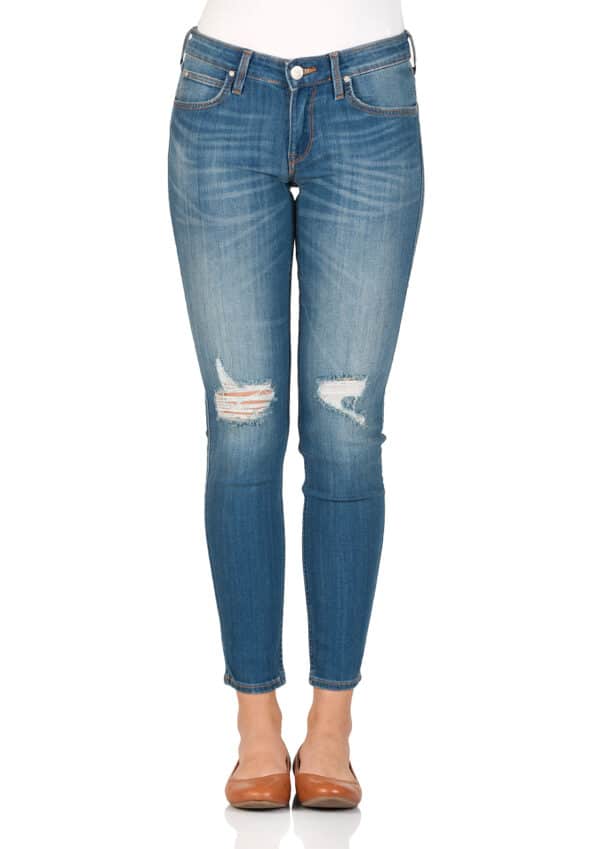 Lee Damen Jeans Scarlett - Skinny Fit - Blau- Slam Damage