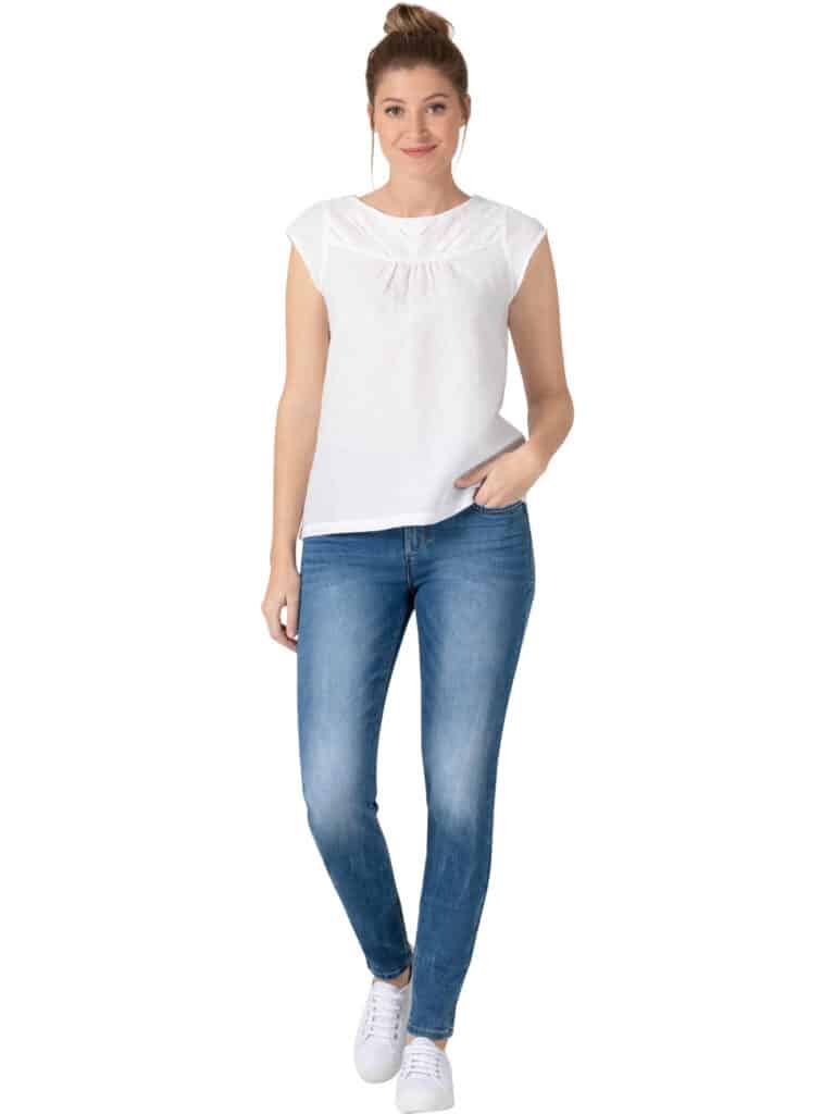 Jeans Femme Timezone Slim Enyatz Womenshape - Coupe Haute, Jambe 7/8 Ajustée, 5 Poches